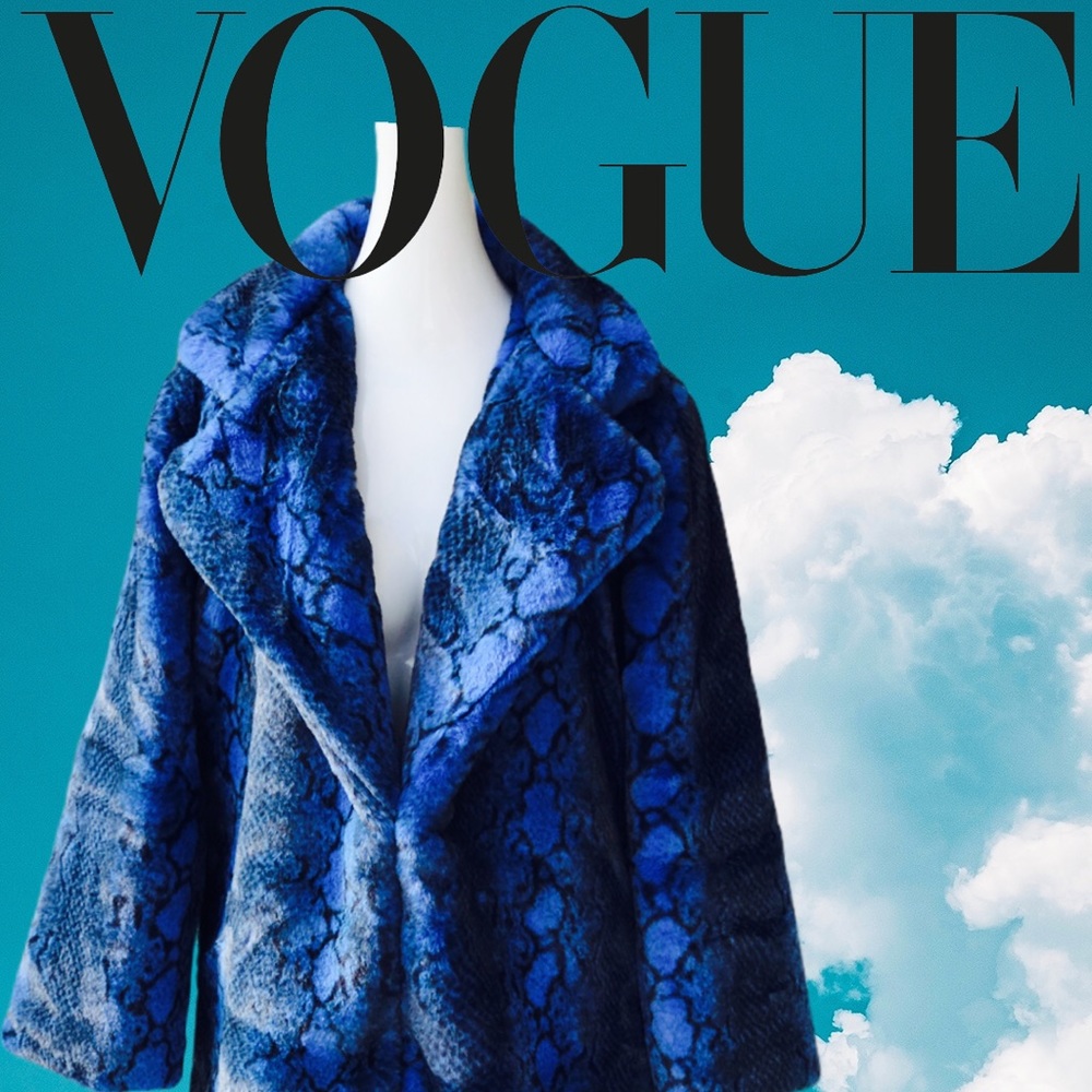 Snake / Python / Animal Print Fx Fur Fashion Coat - Picture 2 of 9